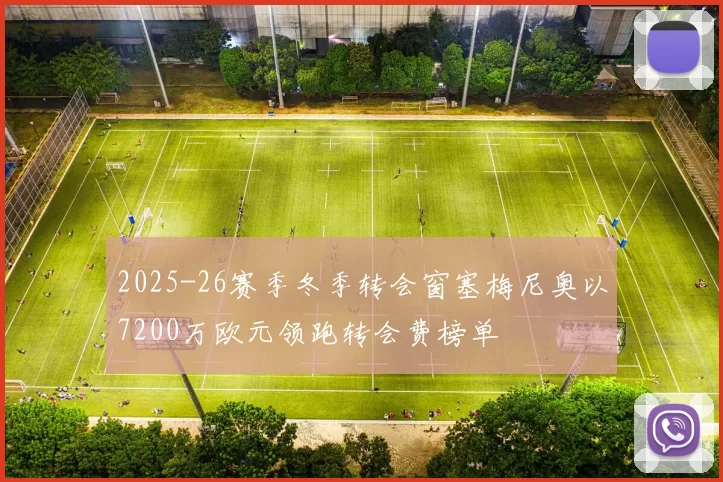 2025-26赛季冬季转会窗塞梅尼奥以7200万欧元领跑转会费榜单